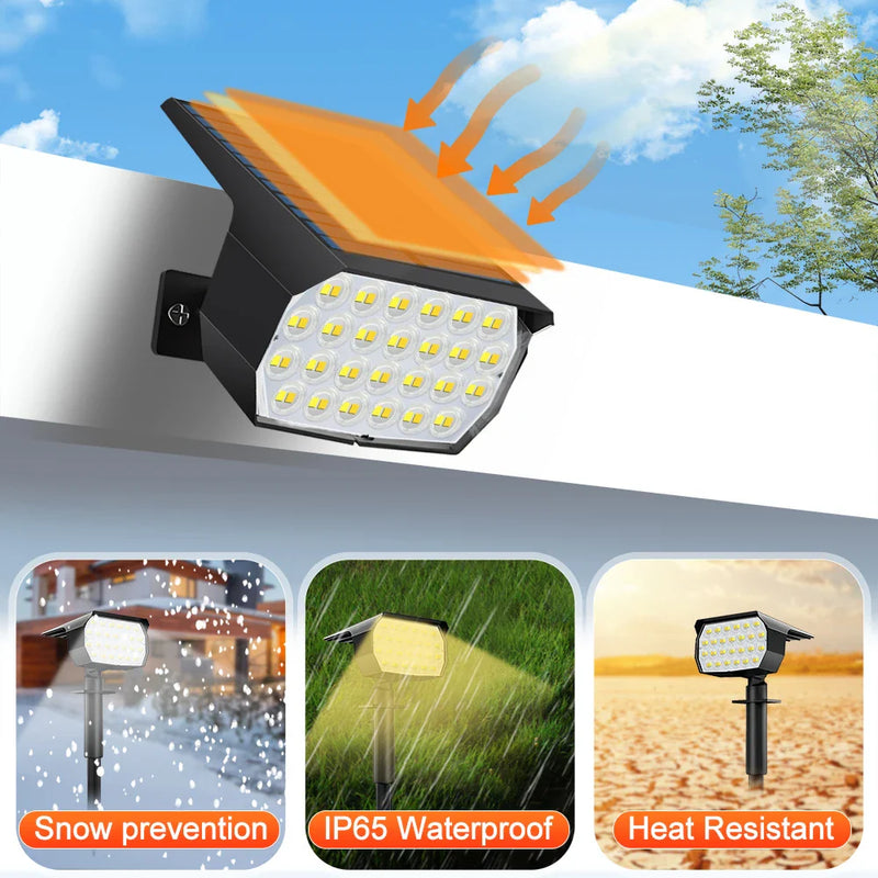 Afralia™ Solar Landscape Light: 50LED Outdoor Waterproof Garden Spotlight with 3 Color Modes