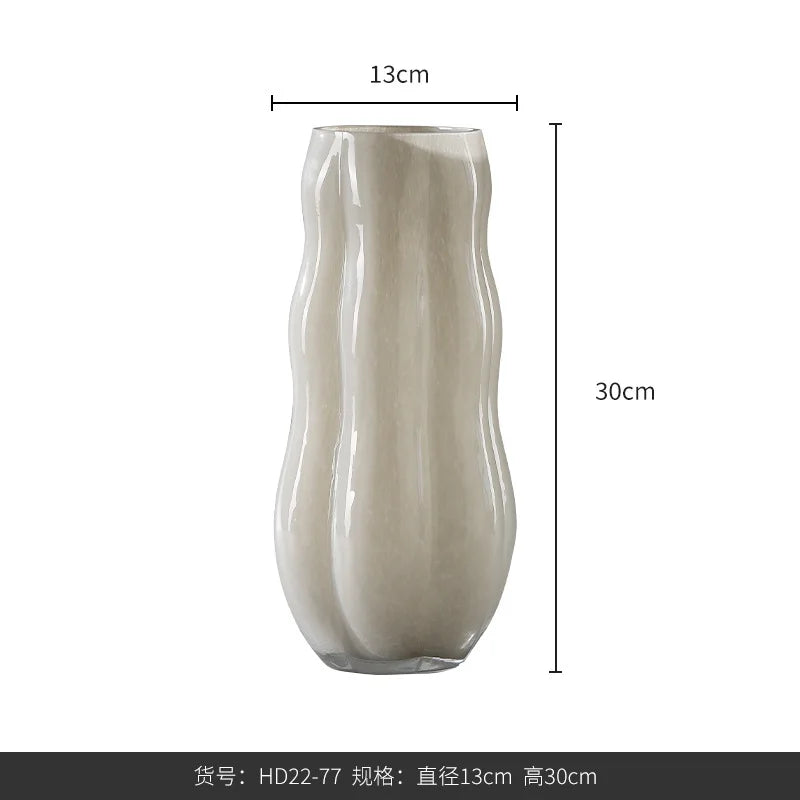 Afralia™ Wavy Glass Vase for Flowers and Hydroponics
