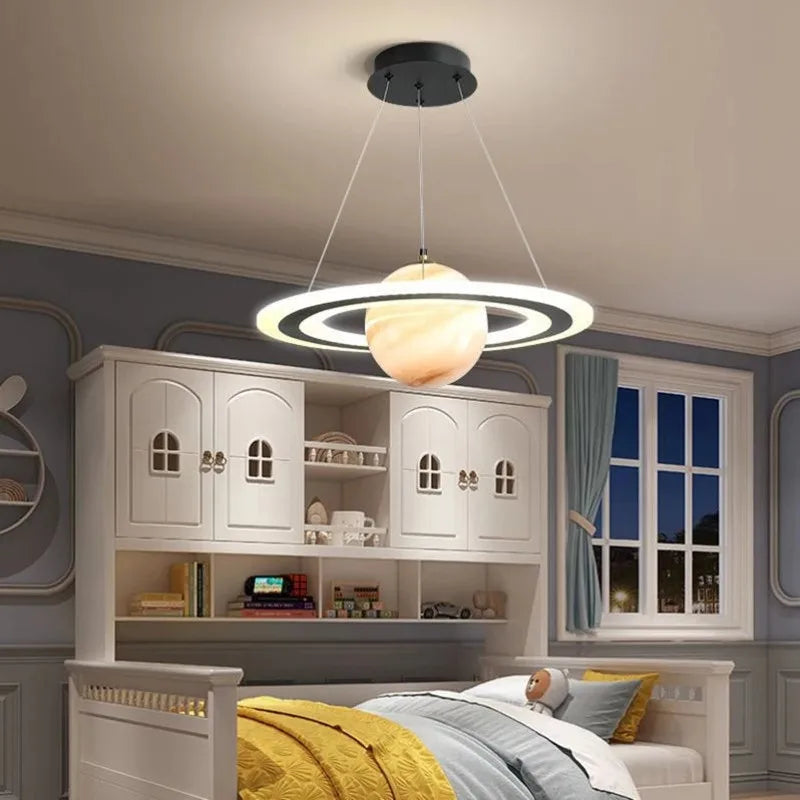 Afralia™ Space Glass Ball Pendant Lamp for Children's Room