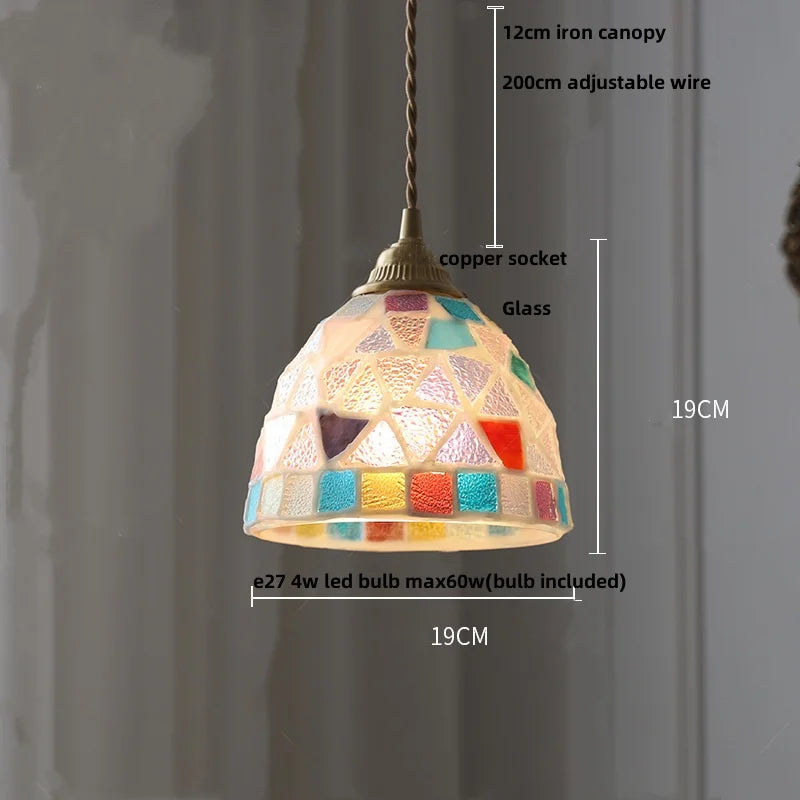 Afralia™ Colorful Glass Shell LED Pendant Lamp for Living & Dining Room