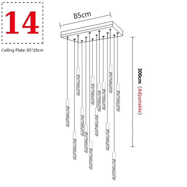 Afralia™ Crystal Staircase Chandelier: Luxury LED Pendant Lighting for Dining Rooms, Villas, and Attics
