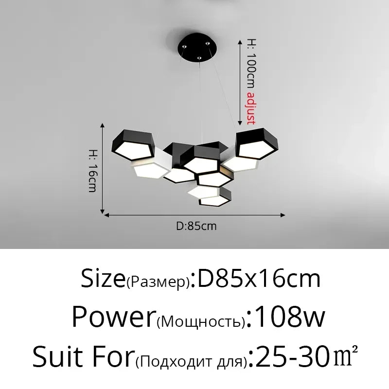 Afralia™ LED Chandelier Light Remote Dimming Pendant Minimalist Indoor Lighting