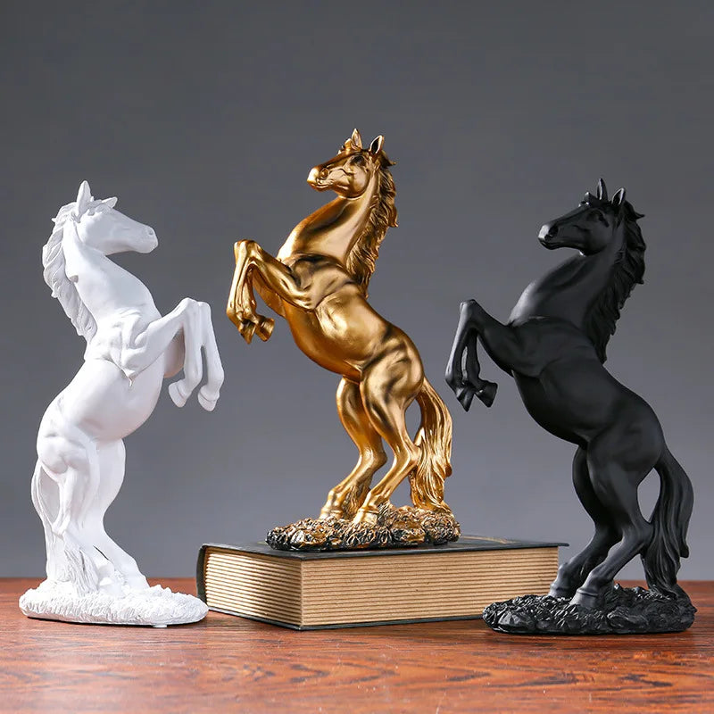 Afralia™ Resin Horse Statue Decorative Ornaments for Home Office Bookend Organization