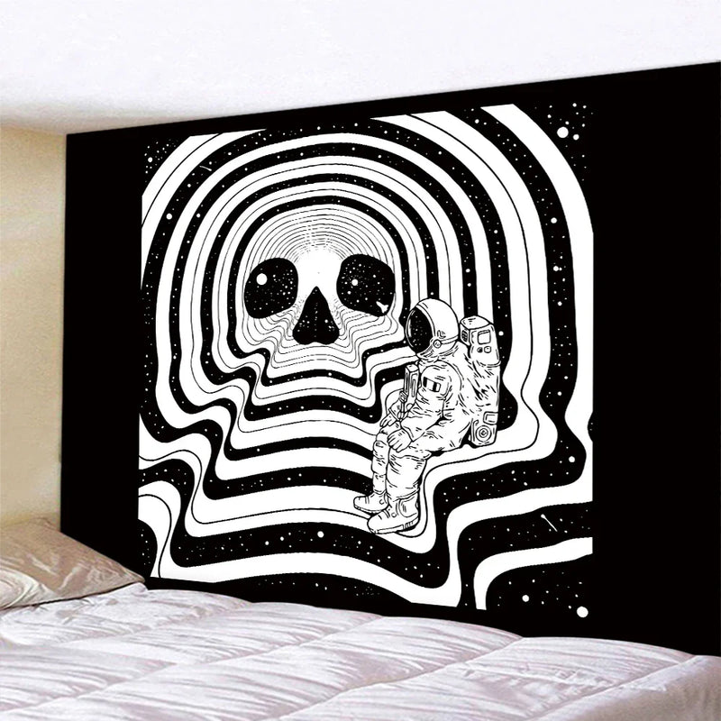 In Afralia™ Astronaut Tarot Scene Tapestry: Psychedelic Hippie Boho Room Decor