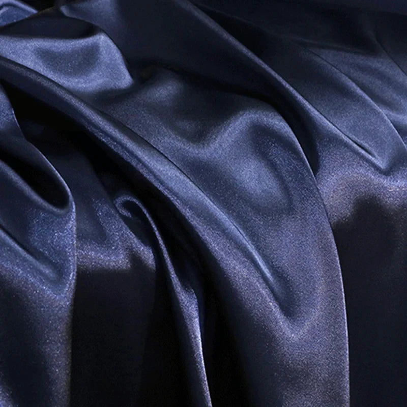 Afralia™ Solid Color Mulberry Silk Bedding Set: Smooth & Cooling Duvet Kit