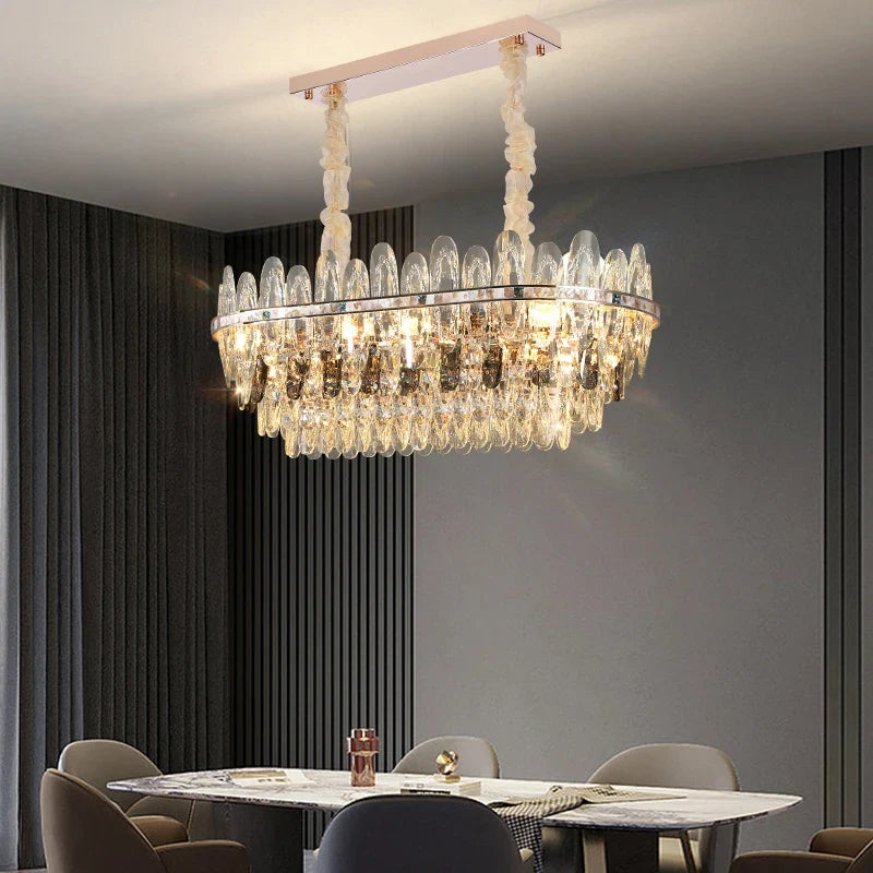Afralia™ Crystal Chandelier Light: Modern LED Living Room Dining Bedroom Luxury