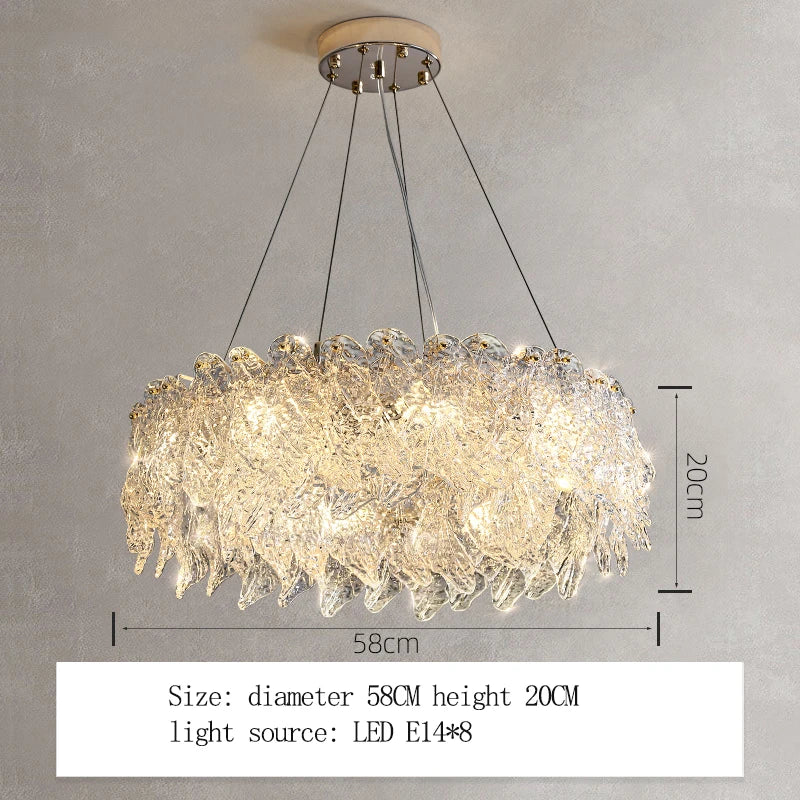 Afralia™ Luxury Crystal LED Round Ceiling Chandelier: Modern Bedroom & Living Room Pendant