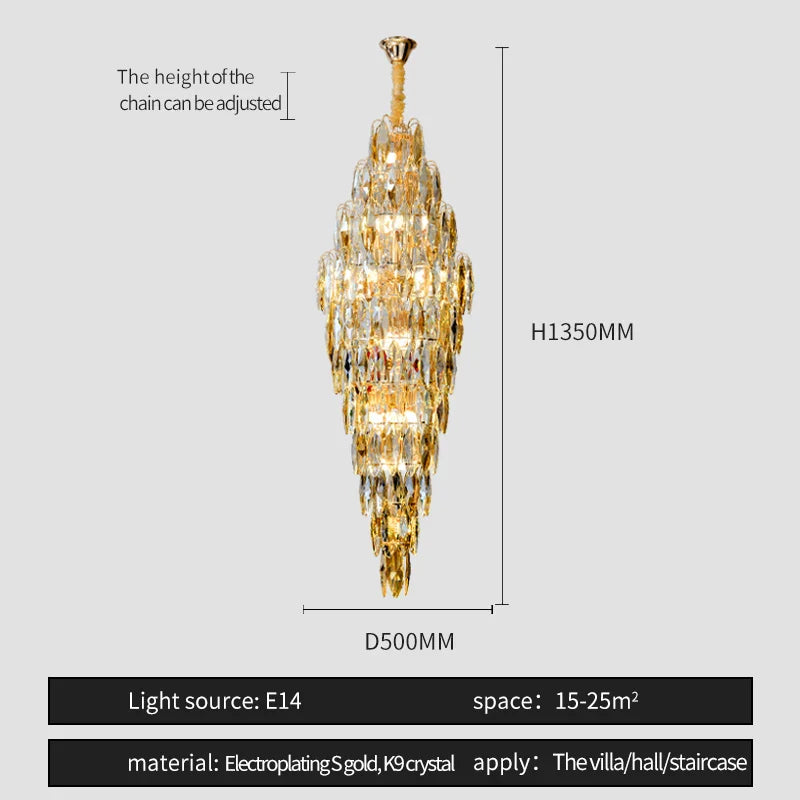 Afralia™ European Duplex Crystal Chandelier for Elegant Luxury Living