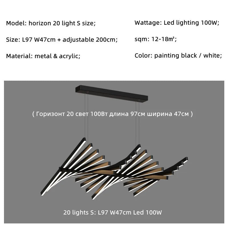 Afralia™ Modern Luxury LED Chandelier Adjustable Pendant Light Black/White Metal