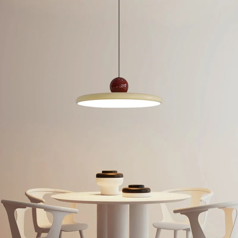 Afralia™ Cream Wind Saucer LED Pendant Light for Interior Illumination