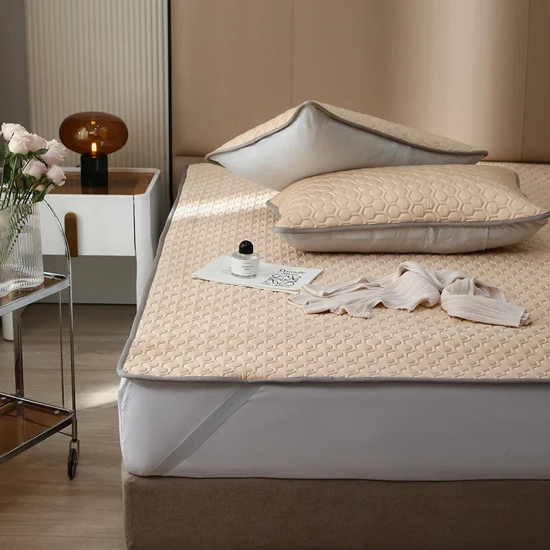 Afralia™ Ultra-thick Natural Latex Bed Mat with Lyocell Fabric for Cool Sleep