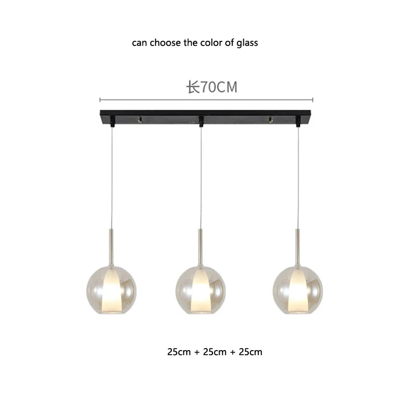 Afralia™ Designer Glass Chandelier Pendant Light for Dining Room Kitchen Loft Home Decor