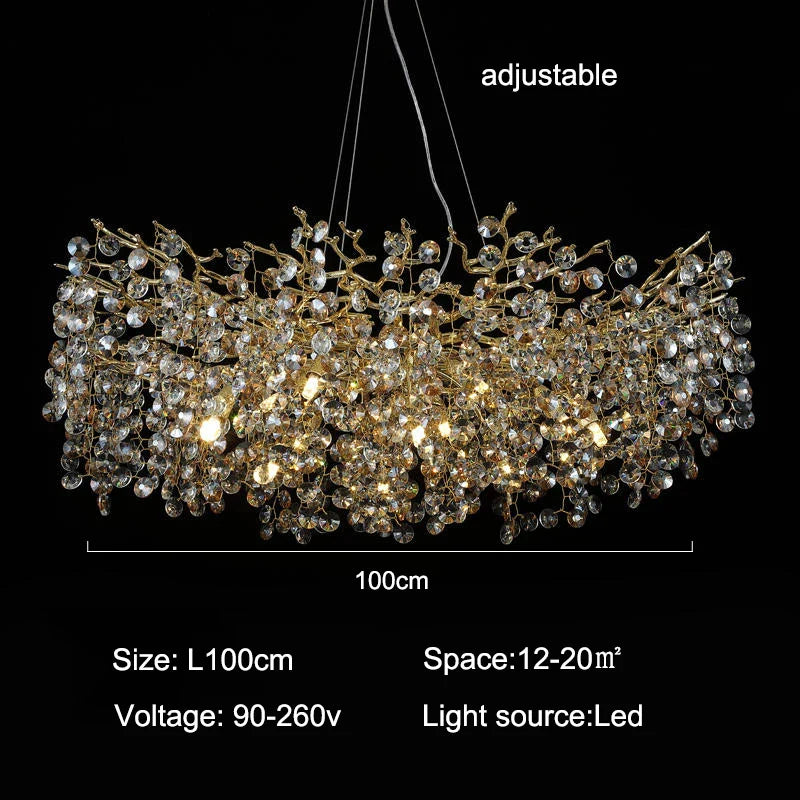 Afralia™ Luxury Crystal Chandelier for Villa Dining Room Living Room Bedroom