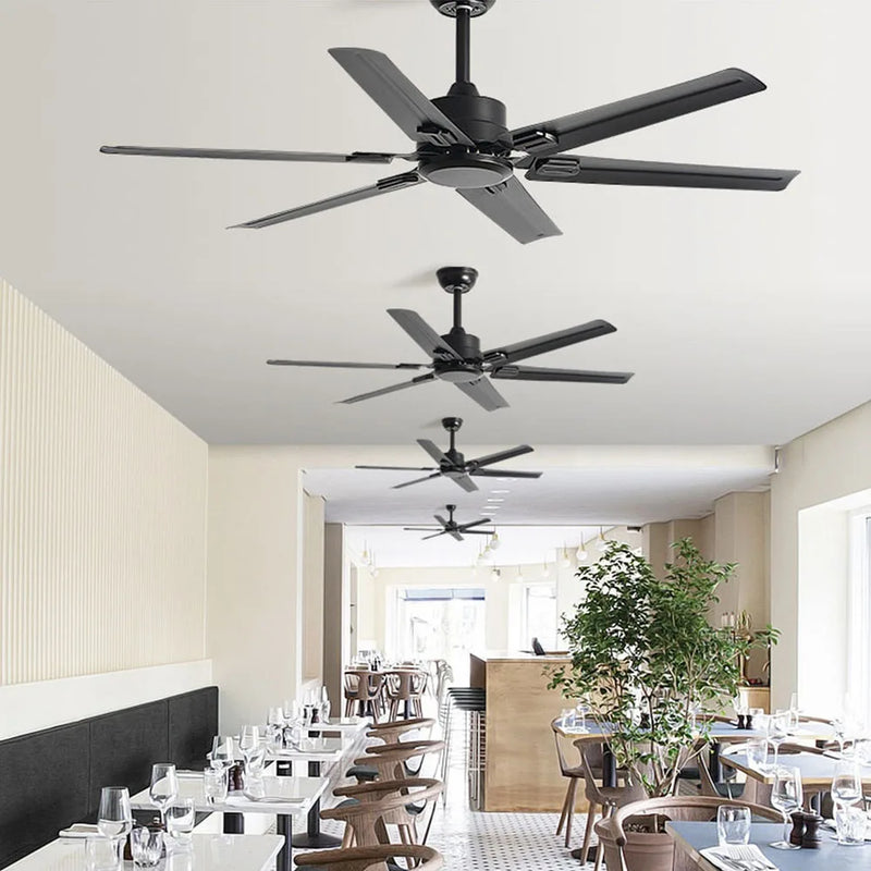 Afralia™ Large 6-Blade Stainless Steel Ceiling Fan for Living Room, Bedroom, Office