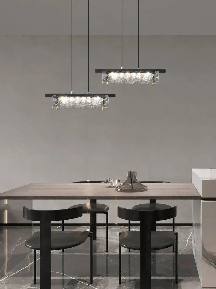 Afralia™ Glass Chandelier Pendant Lights LED Dimmable Modern Dining Room Kitchen Lamps