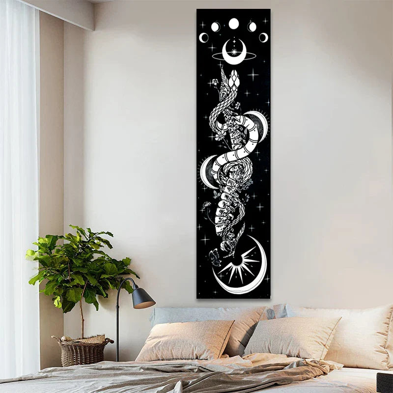 Afralia™ Moon Phase & Flower Vines Tapestry Set for Room Decor