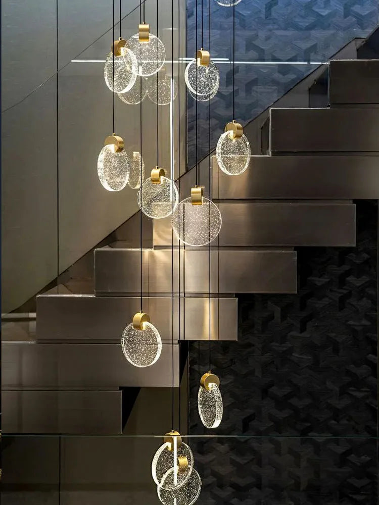 Afralia™ Crystal Chandelier Pendant Light for Luxury Staircase