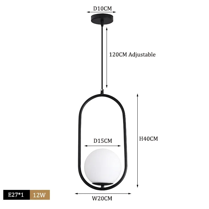 Afralia™ Glass Ball Pendant Lights LED Kitchen Living Room Suspension Luminaire