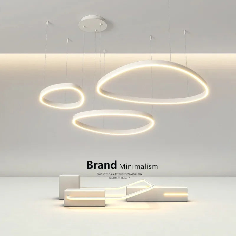 Afralia™ Nordic Living Room Irregular LED Pendant Lights, Minimalism Design