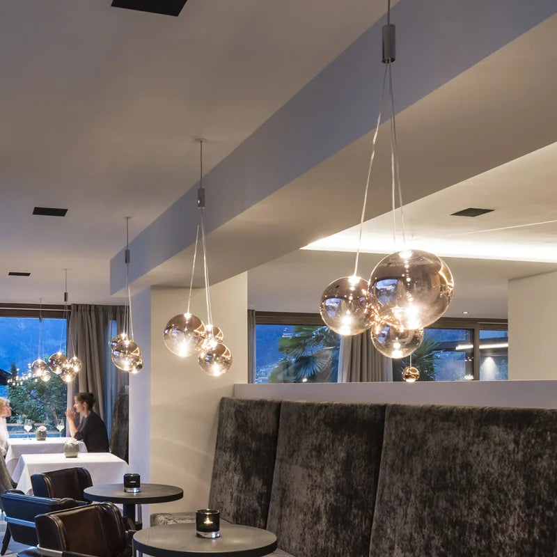 Afralia™ Bubble Glass Chandeliers Pendant Lights for Kitchen Island and Dining Room