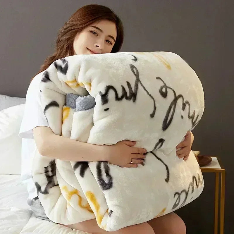 Luxury Raschel Blanket for Winter by Afralia™: Super Soft, Warm, Antistatic Skin-Friendly Weighted Duvet