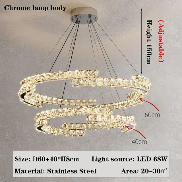 Afralia™ Modern Crystal Chandelier Living Room Lamp