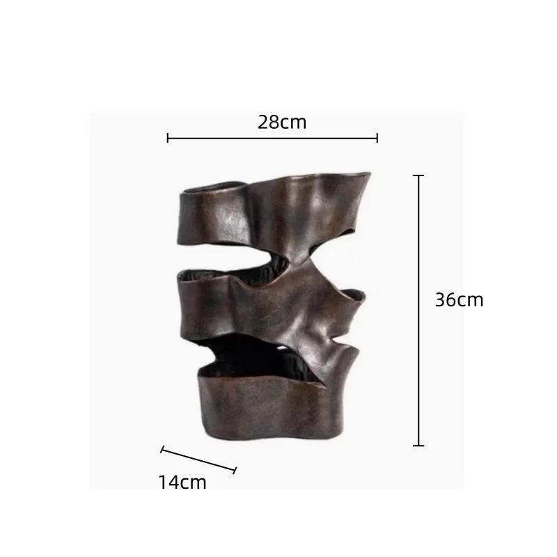 Afralia™ Resin Abstract Crack Ornament Block Decor Figurines Floral Arrangement Home Decoration