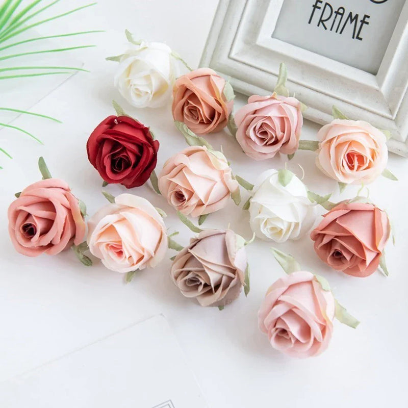 Afralia™ Silk Rose Head Decor Craft Wedding Home Decorations Bouquet