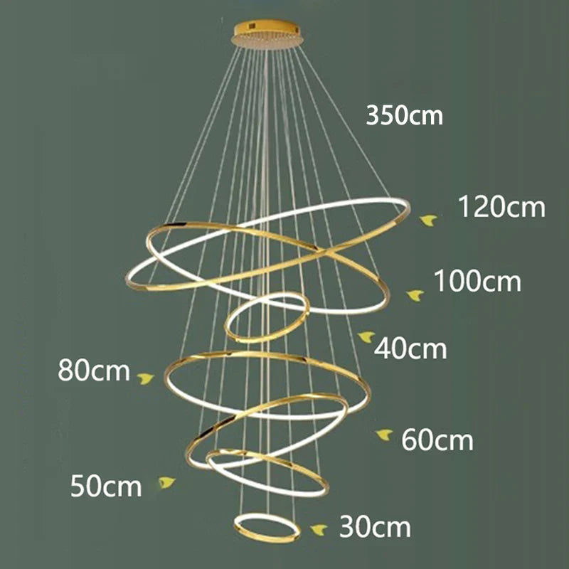 Afralia™ Modern LED Pendant Light Chandeliers for Living Room Staircase Lighting