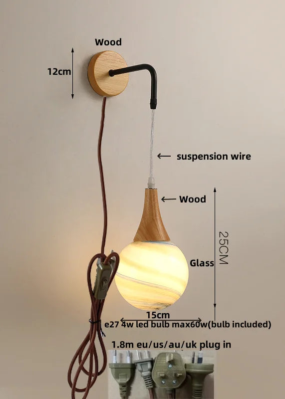 Afralia™ Wood Cube LED Wall Lamp - Modern Nordic Design for Home Decor
