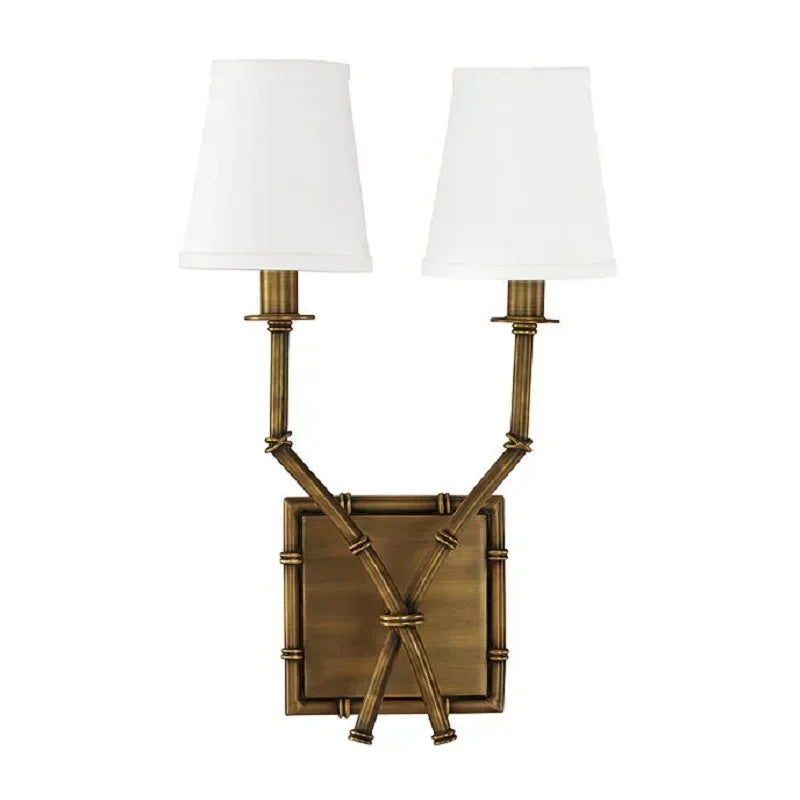 Bamboo LED Wall Lamp Decor by Afralia™ - Nordic Style Double Head Wall Lamp