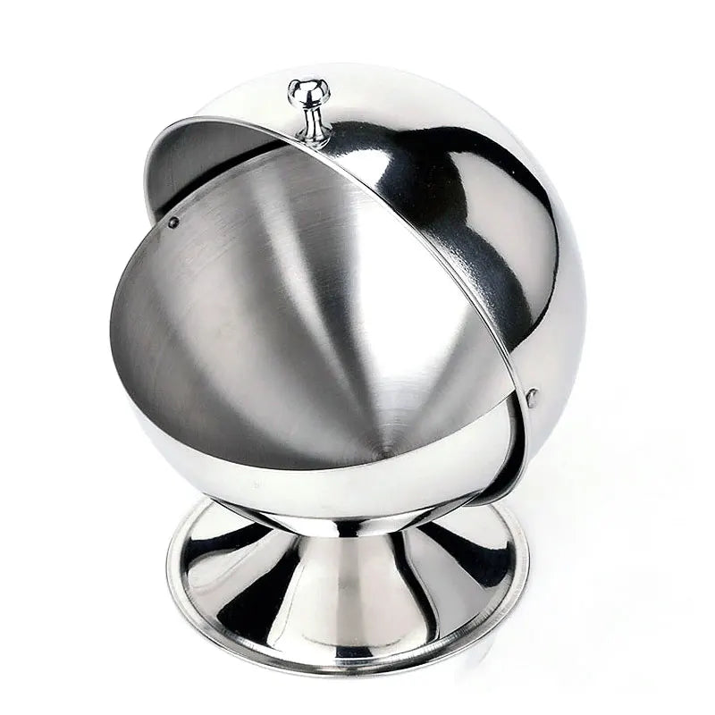 Afralia™ Stainless Steel Spherical Sugar Bowl Seasoning Spice Tank