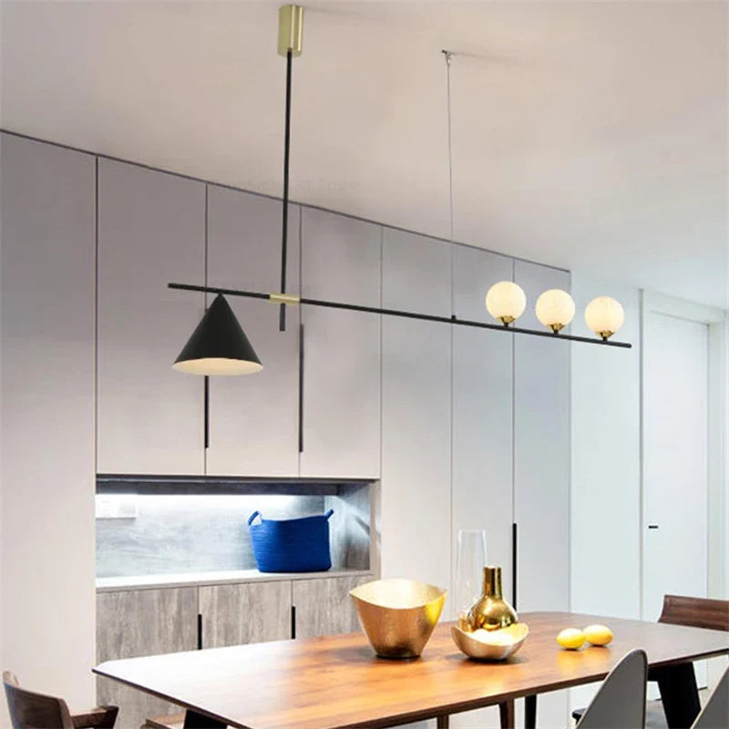 Afralia™ Nordic Minimal Pendant Lights for Living Room Kitchen LED Decor Fixtures