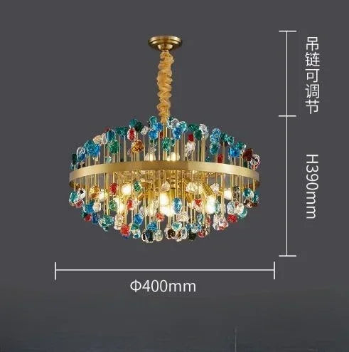 Afralia™ Luxury Glass Chandelier LED Pendant Light for Living Room, Bedroom, and Restaurant