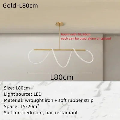 Afralia™ Musical Note Linear Light: Modern Nordic Pendant Lamp for Living Room