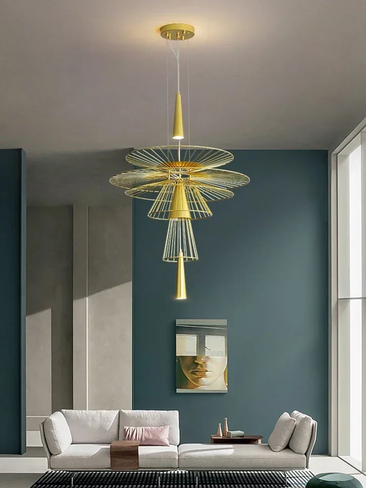 Afralia™ Iron Art Dinning Room Pendant Light in Black/Gold - Modern Nordic LED Fixture
