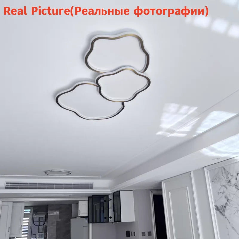 Afralia™ Copper Surface Mount LED Ceiling Light with Remote Control for Living Room