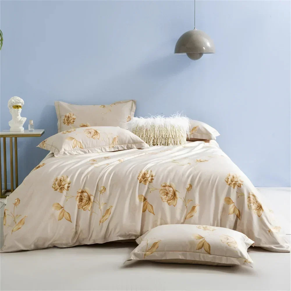 Afralia™ 600TC Egyptian Cotton Queen King Bedding Set Duvet Cover Bed Linens