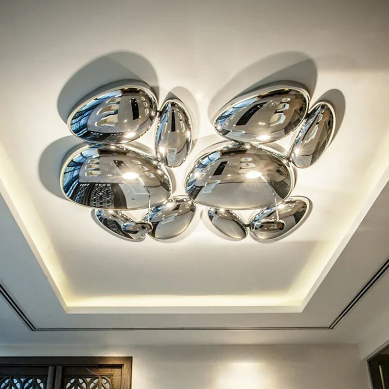 Afralia™ Chrome LED Ceiling Lamp for Home Decoration, Living Room, Dining Room, Bedroom, Cafe