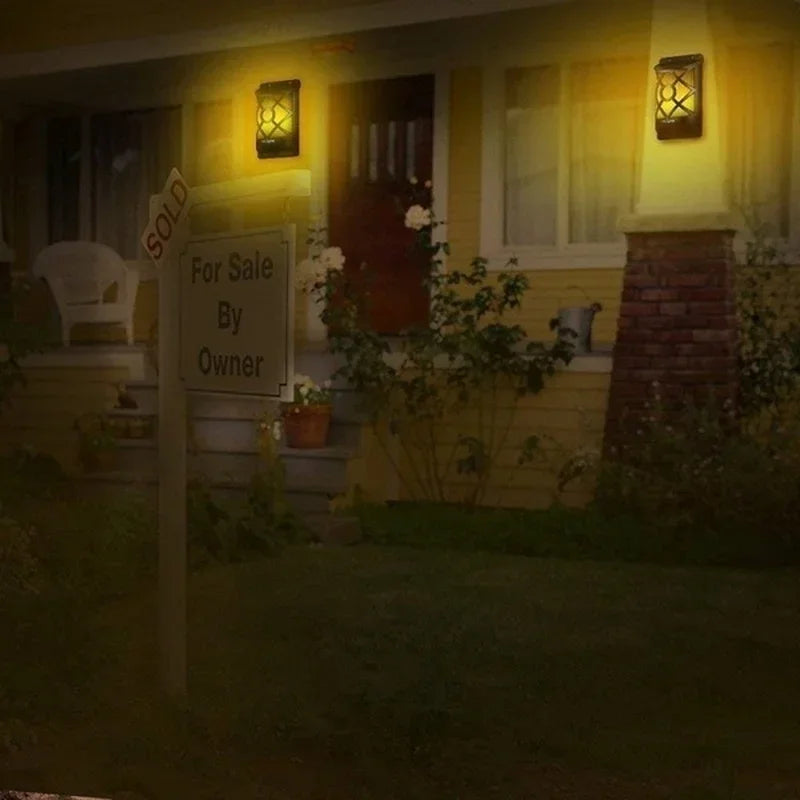 Afralia™ Solar Flame Lights: Outdoor Garden Yard Waterproof Flickering Wall Lights