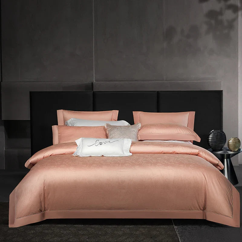 Afralia™ Luxury Satin Jacquard 1000TC Egyptian Cotton Bedding Set with Silkiness