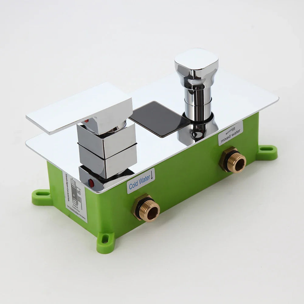 Afralia™ Digital Shower Mixer Valve Control Panel with Single Handle - Wall Mount
