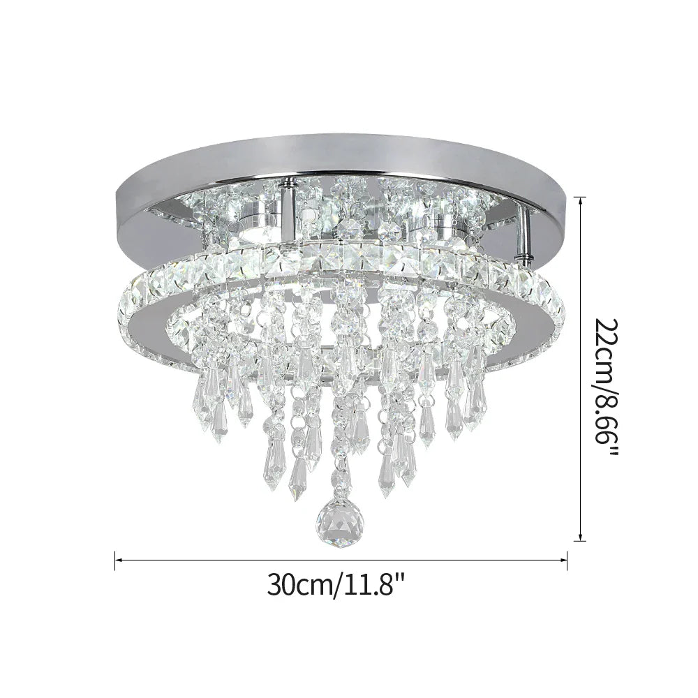 Afralia™ Crystal LED Flush Mount Ceiling Light for Kitchen Hallway - Modern Chandelier Fixture