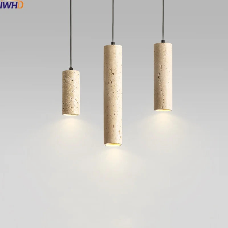 Afralia™ Travertine LED Pendant Lamp for Bar Bedroom Living Room Décor
