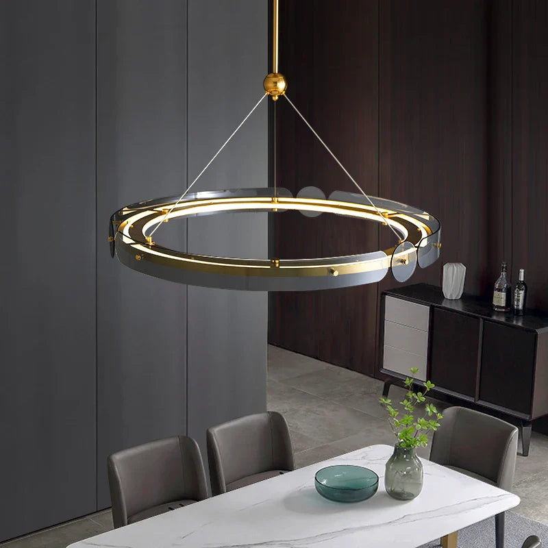 Afralia™ Circular Ring LED Chandelier: Modern Lighting for Living, Bedroom, Dining Room