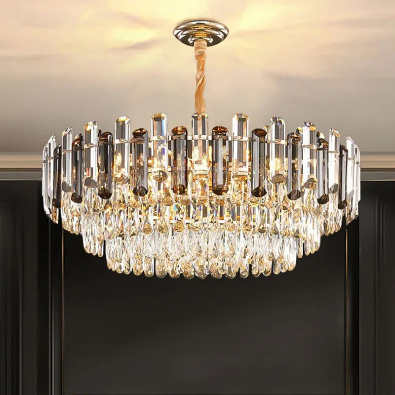 Afralia™ Luxury Crystal Chandelier: Modern Living Room & Dining Room LED Lighting