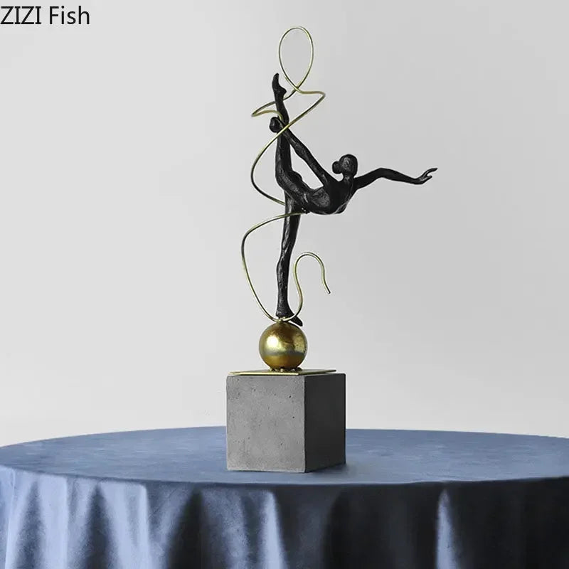Afralia™ Gymnast Figures Statue Resin Sculpture Room Decor Abstract Athlete Aesthetics