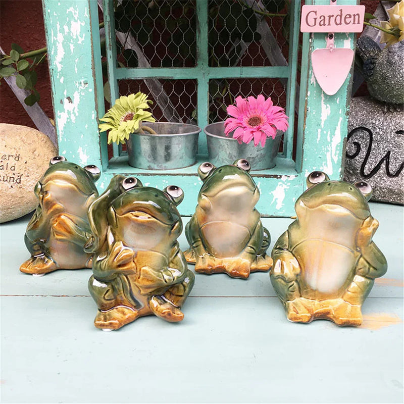 Afralia™ Ceramic Frog and Tortoise Set: Creative Home Office Decor and Landscape Ornament