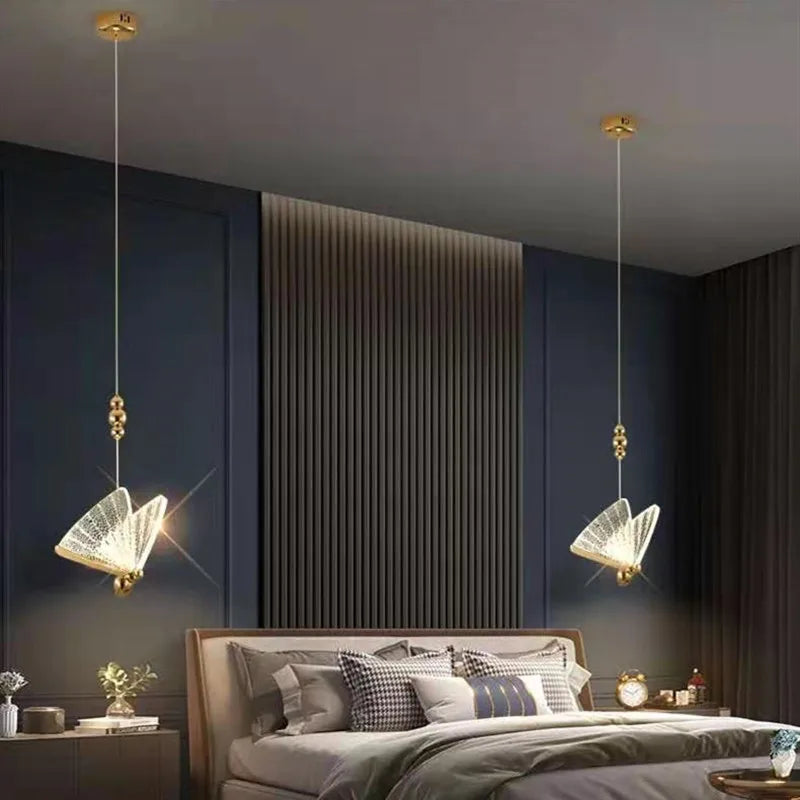 Afralia™ Butterfly Pendant Lights: Modern LED Luxury Creative Nordic Hanging Lamp