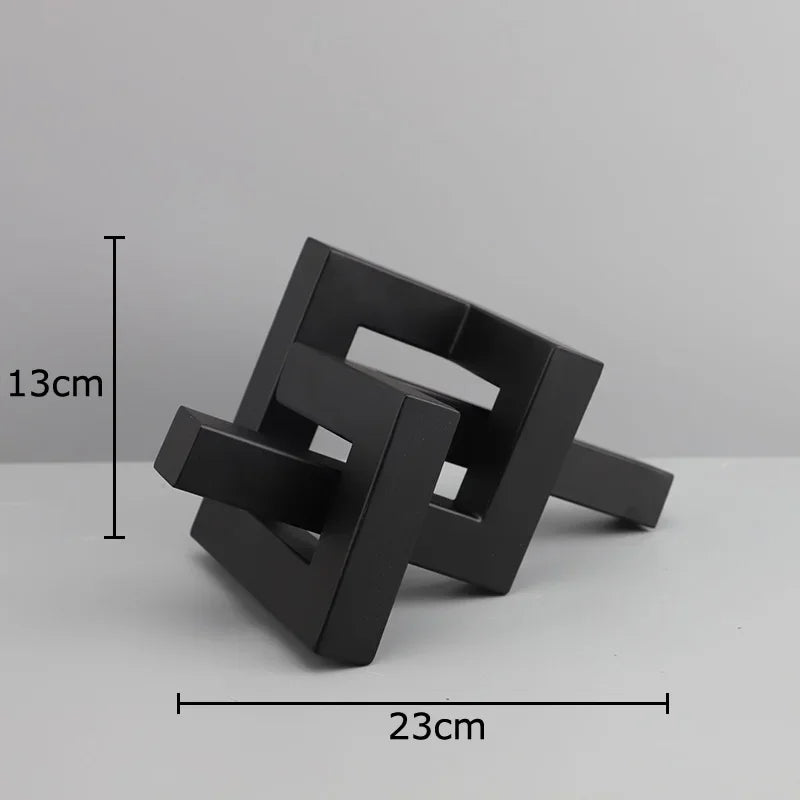 Afralia™ Geometric Metal Statue Desk Decoration Modern Sculpture Room Decor